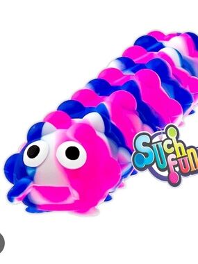 Light up Caterpillar suction Fidget Toy - pink & Blue